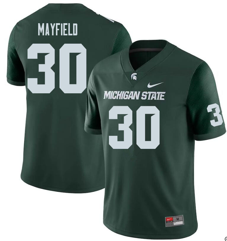 Men #30 Chris Mayfield Michigan State Spartans College Football Jerseys Sale-Green